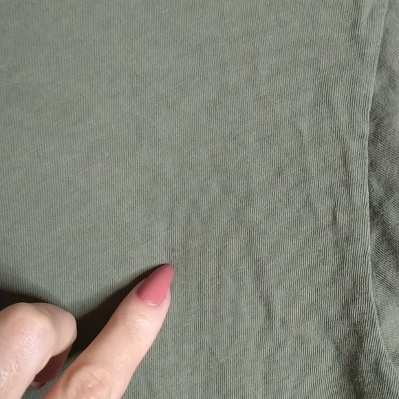 THE GREAT The Ruffle Peplum short sleeve Tee green sz S - Picture 8 of 8